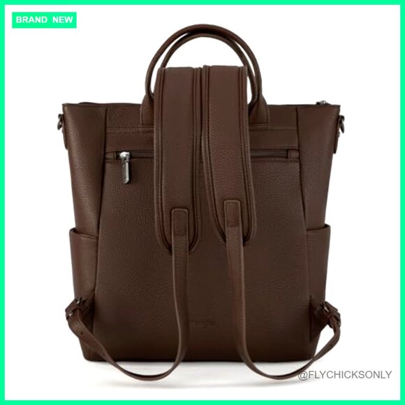 Convertible Backpack Purse Medium Size Faux Leather Travel Work Bag main image 5